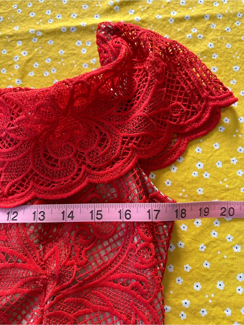 STYLESTALKER Red Lace Overlay Dress - Picture 8 of 14